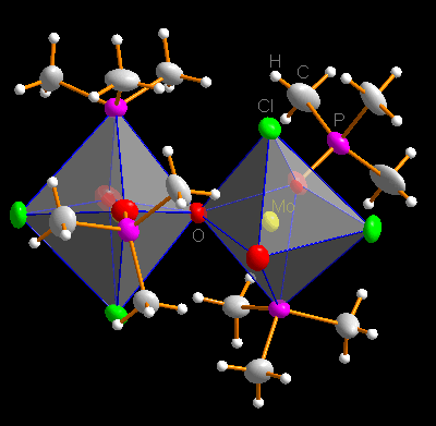 Rendered ellipsoids with transparent polyhedra