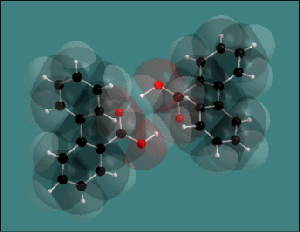 Superimposed space-filling model