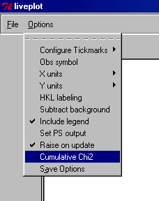 cumulative chi squared menu option in LivePlot