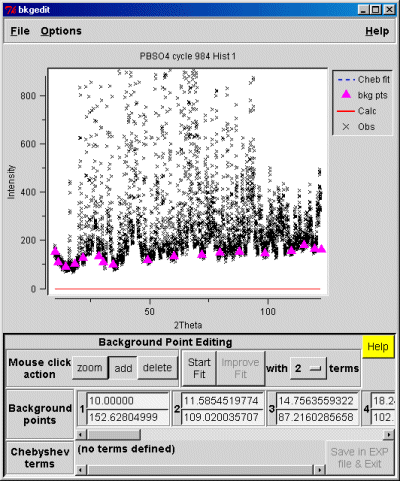 Adding background points in BKGEDIT