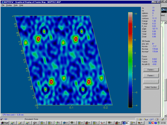 Viewing the Map in WinGX's Mapview in 2D bitmap Mode