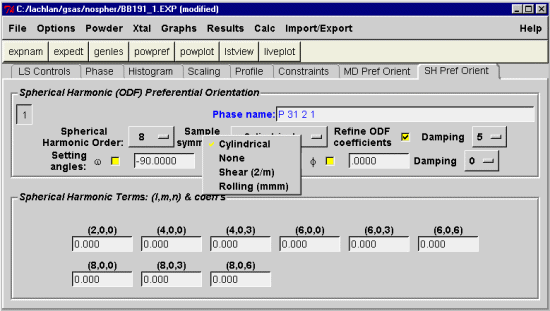 Enabling Spherical Harmonics via EXPGUI