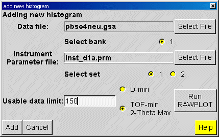 Adding the Neutron Histogram into EXPGUI / GSAS