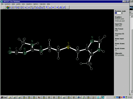 Import the PDB file into Ortep-3