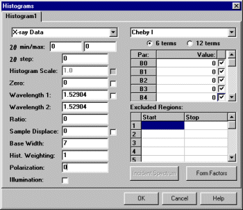 Setting up the histogram information