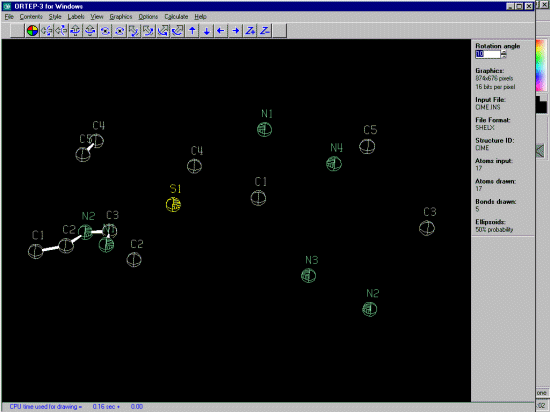 Viewing the structure in Ortep-3