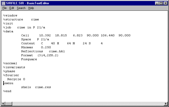 Edit the Sir97 file