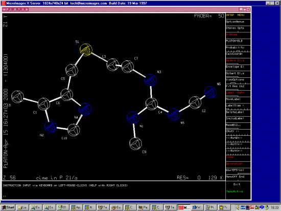 Viewing the structure in APD/ORTEP mode