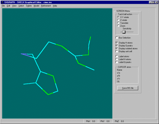 Opening up the structure in SXGRAPH via WinGX