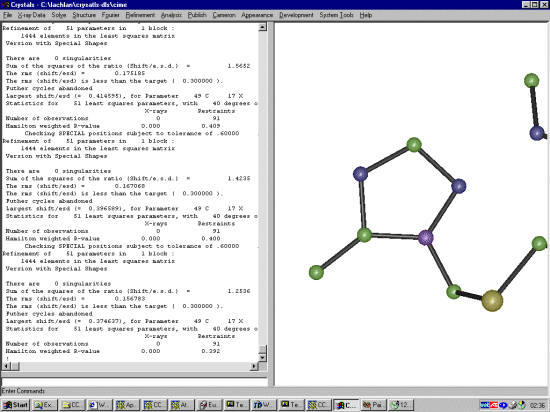 ring as solved from powder diffraction data in EXPO