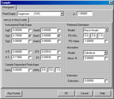 Model, Sample menu