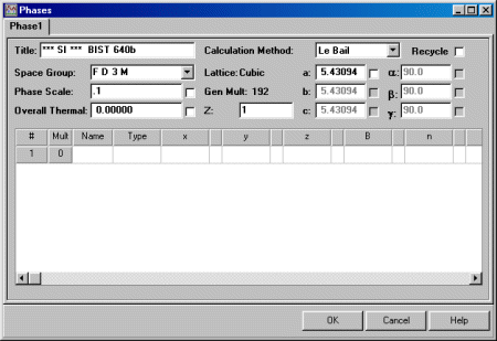 Inputting the crystal structure information