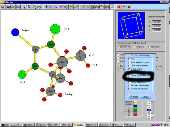 Deleting the centred atom labels