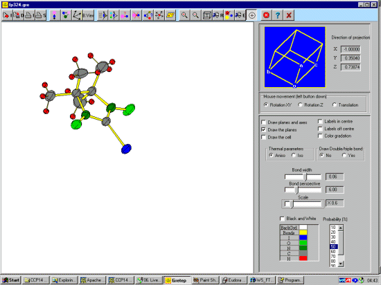 Structure rotating around the blue iodine atom