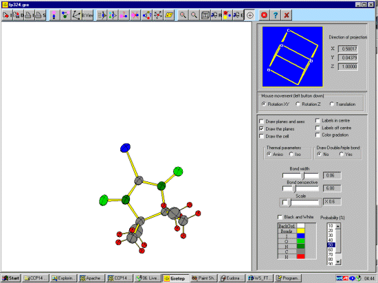 Structure rotating around the blue iodine atom