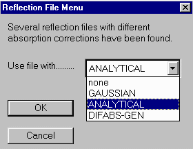 WinGX asking what HKL file you want
to use for Shelx