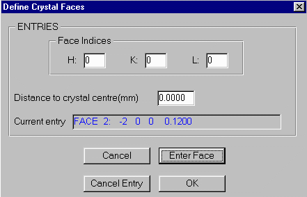 Menu input for face information