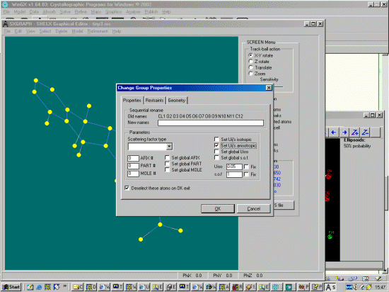 Refining the atoms isotropically using Shelxl97