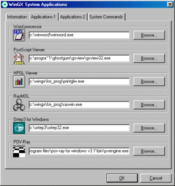 WinGX 1.64 Setting Application Preferences Dialog Box