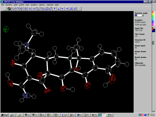 Open up the structure in Ortep-3