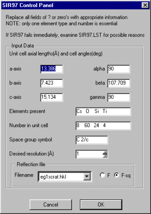 Sir97 selection options