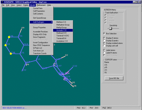 Going into the Add Hydrogen Menu