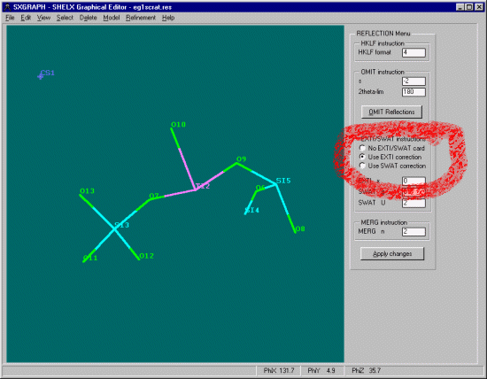 Refining Extinction via SXGRAPH and Shelxl97