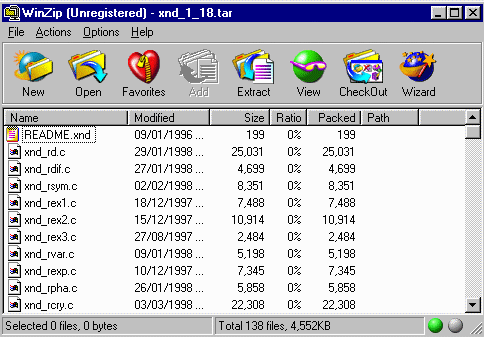 WinZIP trying to open a .tar.gz file